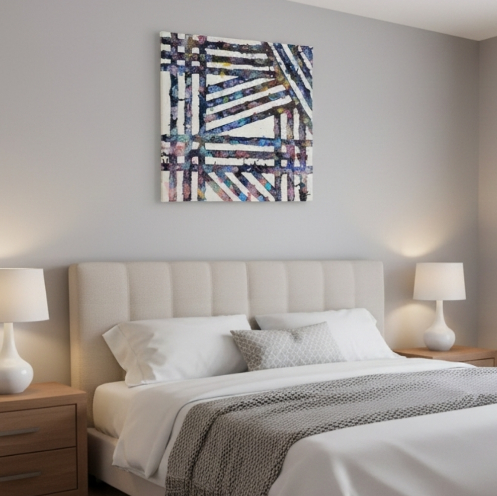 HANDCRAFTED Abstract Artwork 18x18 Gallery Canvas Painting HANDPAINTED Art Decor